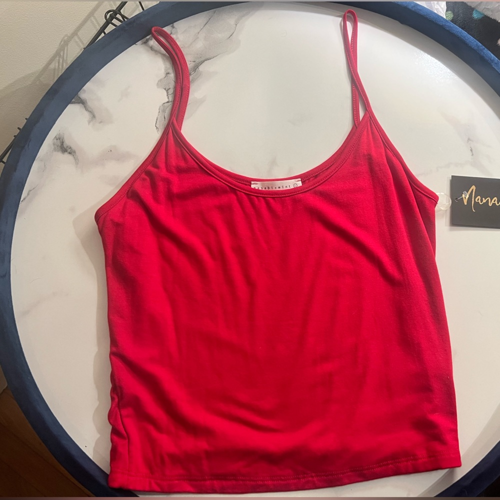 Wasabi + Mint Red crop Tank Top